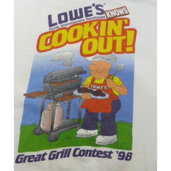 Vintage Lowes Cookin Out 98 T-Shirt XL By Hanes - Picture 10 of 10